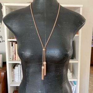 Rose Gold Long Chain Rope Tassel Necklace New with Tags